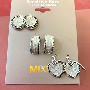 Mixit New 3 pairs of Silver Earrings